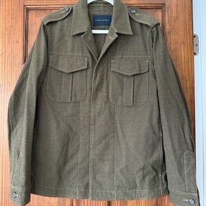 Banana Republic Men's 100% Wool Military Green Field Jacket